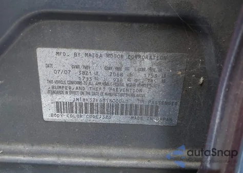 2008 Mazda Mazda3 I z USA, uszkodzony, nr VIN JM1BK32F681800040